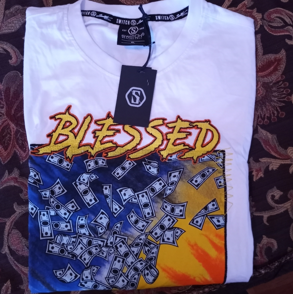 Switch Remarkable Blessed t shirt unisex XL spiritual money cash